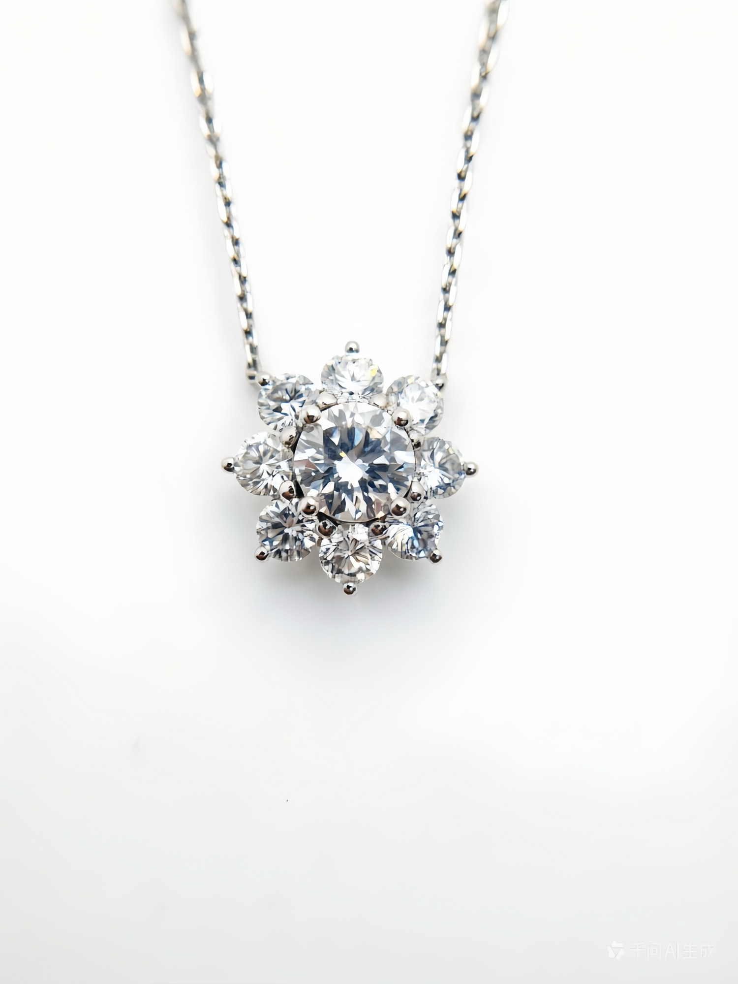 Raisove PT950鉑金 1.01cts 光之花鑽石吊墜(N-005)